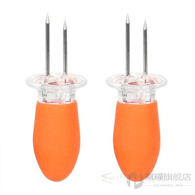 2pcs/Set Twin Prong Barbecue Stainless Steel BBQ Corn Holder