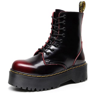 Autumn New Thick-Soled Boots Side Zipper British Womens Leat