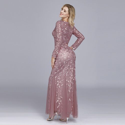Plus Size Evening Dresses Mermaid O Neck Full Sleeve Lace Ap