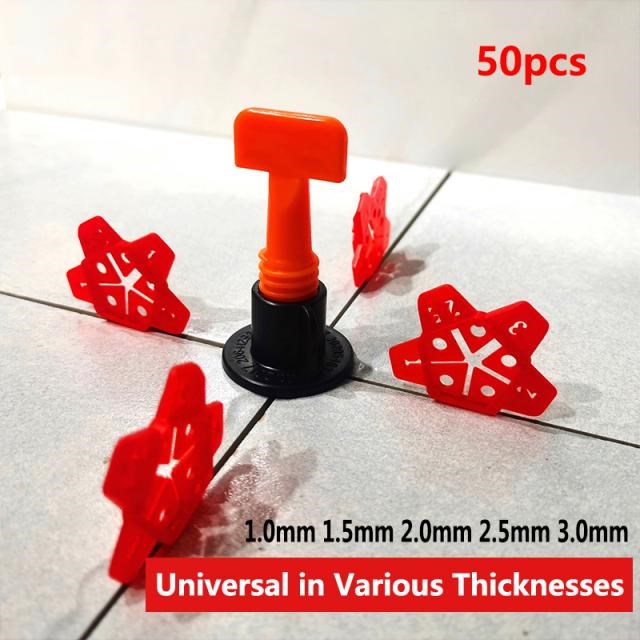 50pcs Tile Leveling System Five Size in One Removable Wall T