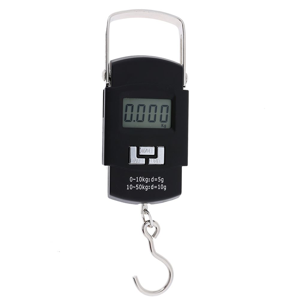 50kg X 10g LCD Display Hanging Luggage Weight Fishing Hook W