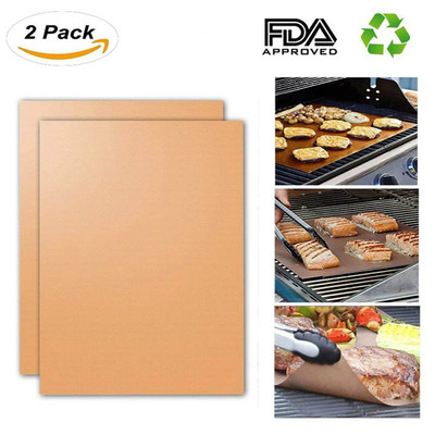 TEENRA Dropshipping 2Pcs/set Non-stick BBQ Grill Mat Set Tef
