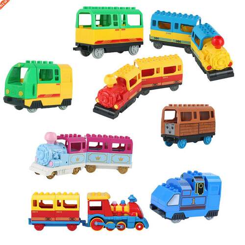 Big Building Blocks Track Electric Train Car Trailer Board W