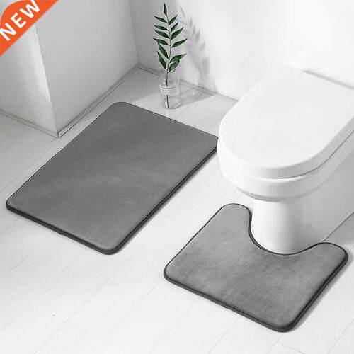 Pure Color Non-Slip Rugs athroom Water Asorption Toilet Fl