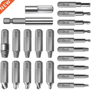 Damaged Stripped Screw Extractor Set with 10 Sizes Drills Ma