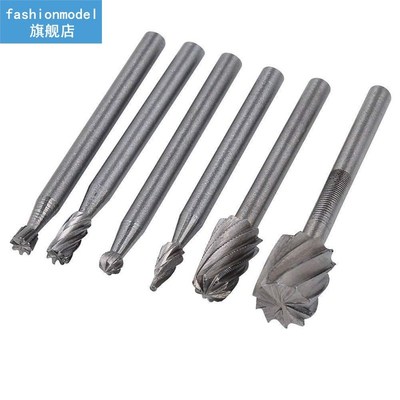 6PCS HSS Rotary Multi Tool Burr Routing Router Bit Mill Cutt