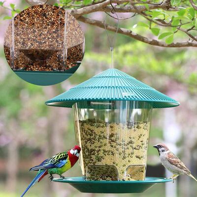Gazebo Plastic Bird Feeder Bird Food Seed Holder Container O