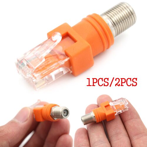 Hot! One Or 2pcs F-Type Connectors RF Female To RJ45 Male Co