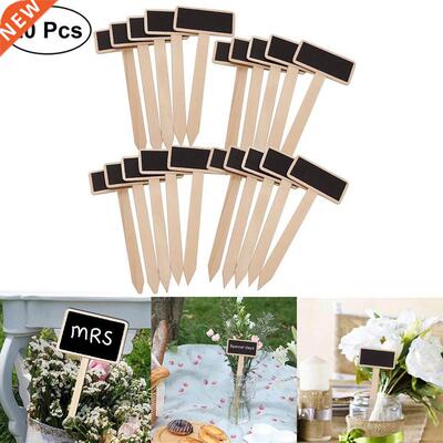 5/10/20Pcs Mini Wooden Chalkboard Plant Markers Creative Bla