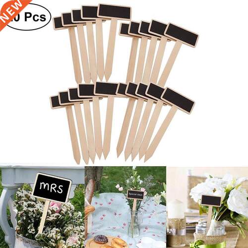 5/10/20Pcs Mini Wooden Chalkboard Plant Markers Creative Bla