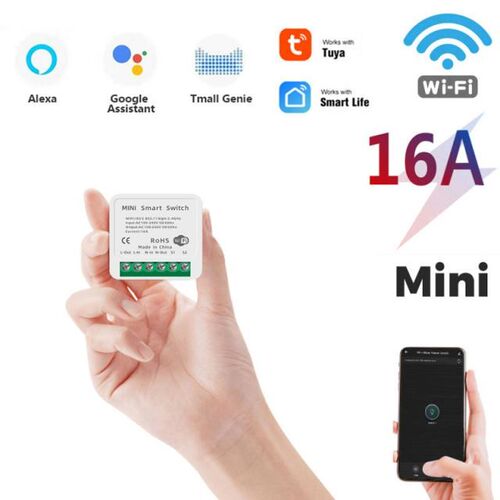 Tuya Wifi Mini DIY Smart Switch 16A 2 Way Control Timer Wire