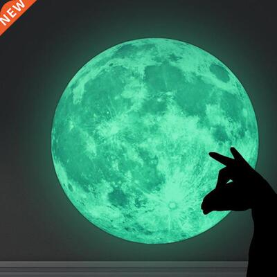 Home Lumnous Moon 3D Wall Stcker 12/20/30cm for Kds Room