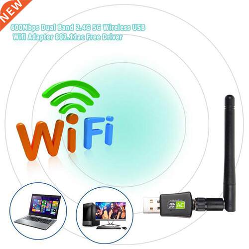 Wireless Wifi Usb Adapter Plastic Ac600M Dual Band Network C