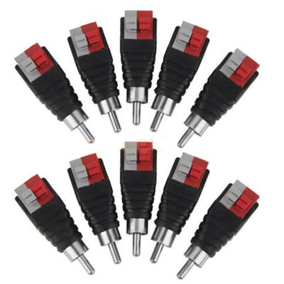New 10Pcs Speaker Wire Cable to Audio MALE RCA Jack Connect
