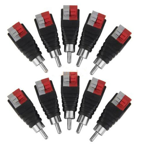 New 10Pcs Speaker Wire Cable to Audio MALE RCA Jack Connect