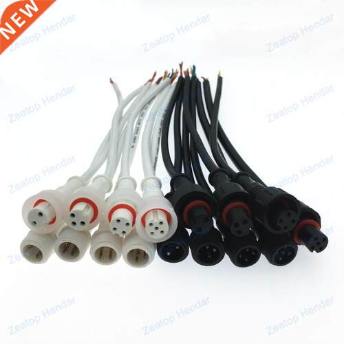 2Pcs M12 Waterproof 2  4 5 Pin IP65 Cable Wire Plug for LED
