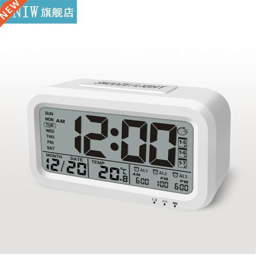 USB Rechargeable Digital Alarm Clock Student Clock Large LCD