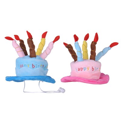 Dogs Pet Dog Birthday Caps Hat With Cake Candles Design