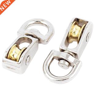 2-Piece 12mm Diameter Single Sheave Fixed Eye Rope Pulley -