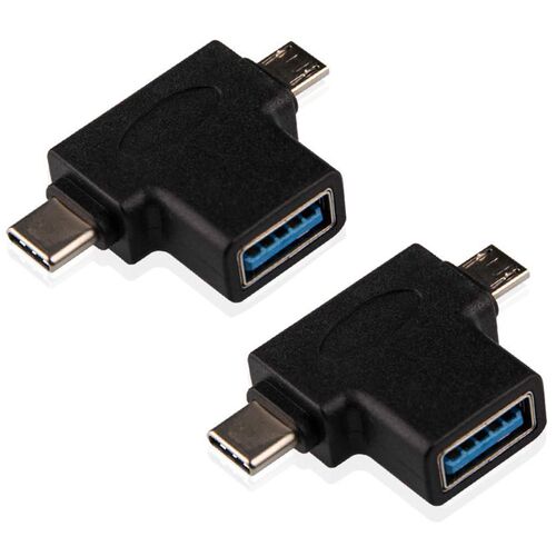 Multifunction 2-in-1 Micro-USB 3.0 & USB 3.1 Type C USB OTG