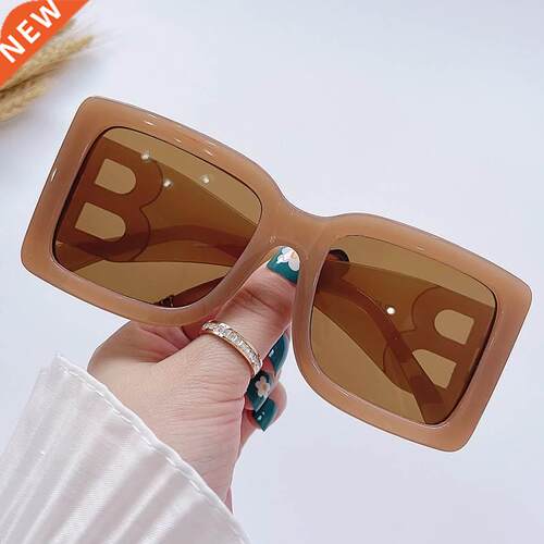 Brand Fashion Square Sunglasses Woman Mirror Black Gradient