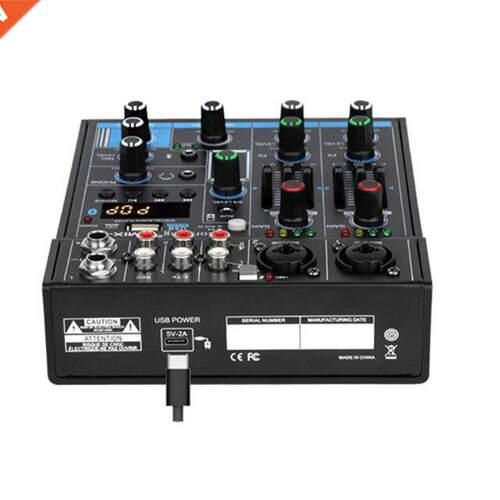 Sound Mixing Console Digital Audio Mixers Mini 4-Channel Gre