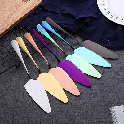Colorful Stainless Steel Serrated Edge Cake Server Blade