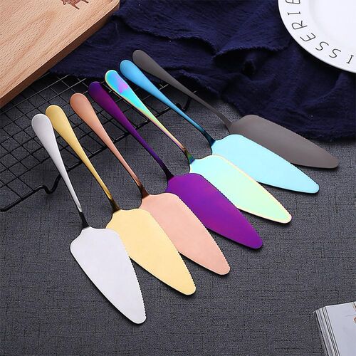 Colorful Stainless Steel Serrated Edge Cake Server Blade