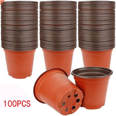 100pcs 4 Inch Planting Pots Plastic Tray Plant Transplant Po