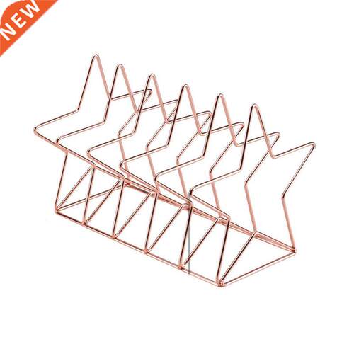 azine Holder File Sorter Metal 5 Slot Desk Organizer Rack