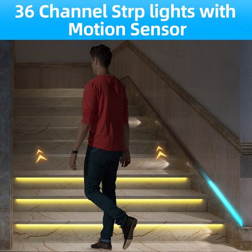 LED MotIon SEnSor LIght StrIp StaIr DIMng LIght WIrELESS InD