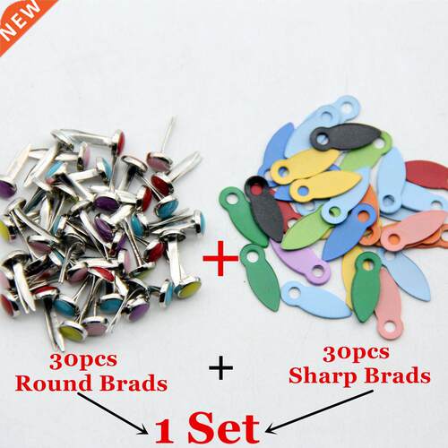 60pc Corful 6.5MM Round Metal Rotating Locks Brads  Ph