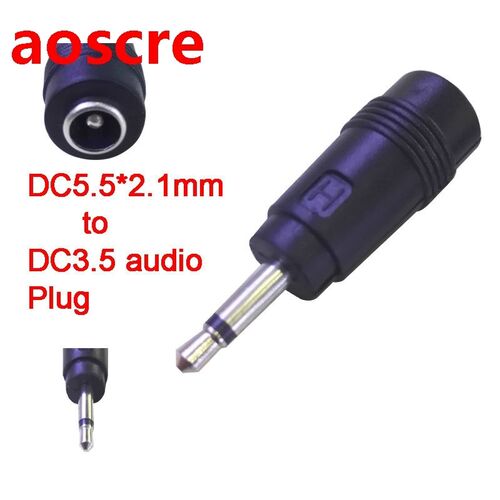 1Pcs Straight New DC3.5 audio plug to DC5.5*2.1mm Female Lap