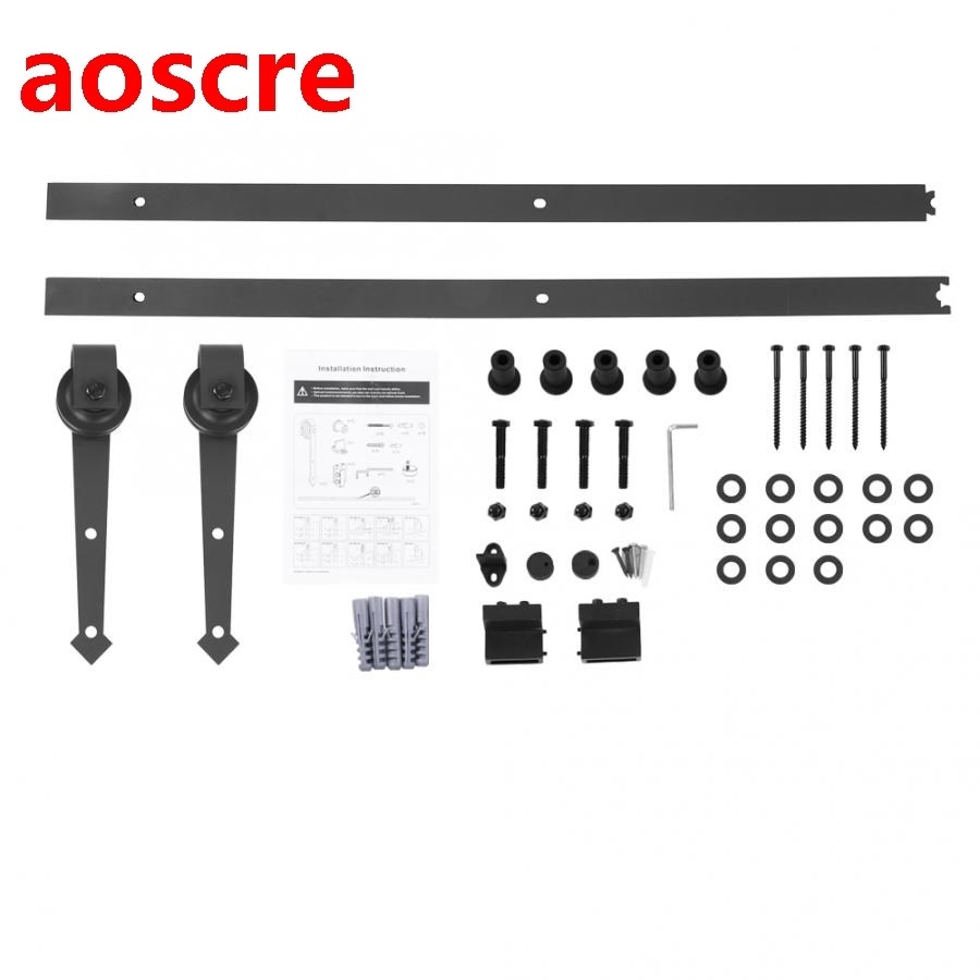 6FT Sliding Barn Door Hardware Roller Track Rail Tool Kit Se