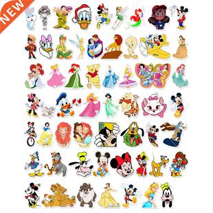 Disney 56pcs Princess Mickey Minnie Cartoon Stickers Skateb