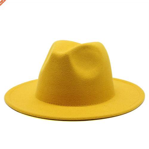 New Fedoras Big Brim Hats For Women British Style Vintage Ch