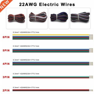 22AWG Flexible Led Cable Connector Wires 2/3/4/5/6pin For In