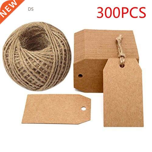 300Pcs Kraft Paper Gift Tags 2 x 1inch Craft Tag with String