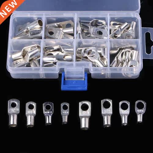 60 Pcs Assorted Crimp Terminals Set Bolt Hole Tin Plated Cop