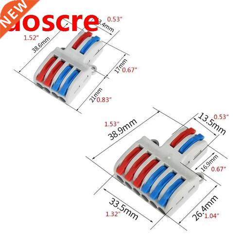 5PCS SPL-42/62 2 In 4/6 Out Mini Quick Wire Connector Wiring