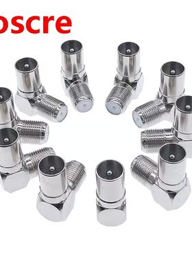 10pcs 90 Degree Right Angled F Connector TV Aerial Cable Con