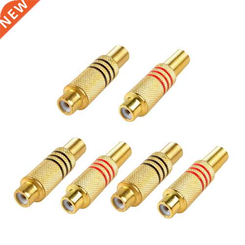 RCA Connector Plug,6-Pack RCA Female Plug Screws Audio Video