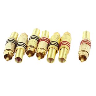 7 Pcs Solderless Spring Male RCA Plug Audio Connector apte