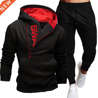 Men's Tracksuit Casual Sport Sets Zipper Hoodies Pants T