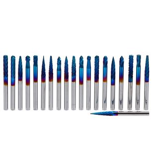 20pcs End Mill CNC Router Bit 3mm Nano Blue Coating Rotary B