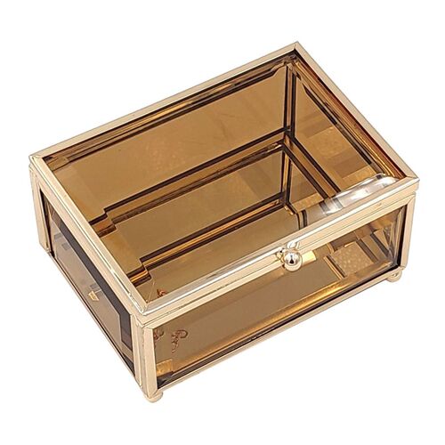 Glass Jewelry Box Vintage Clear Glass Holder Jewelry