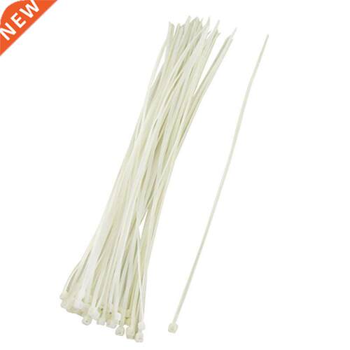 100 Pcs 15cm Length White Self Locking Nylon Fasten Cable Ti