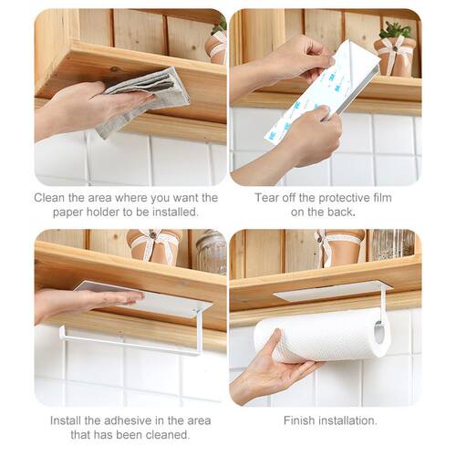 Non Perforated Paper Towel Holder Toilet Paper Hanger Roll P