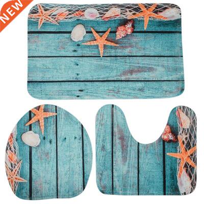 Beach Seashells Starfish Sand Bath Mat Holidays Summer Bathr