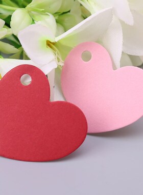 50Pcs Heart Shape Blank Kraft Paper Card Tag Label DIY Party